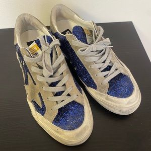 Golden Goose Superstar Sneakers size 37 blue glitter
